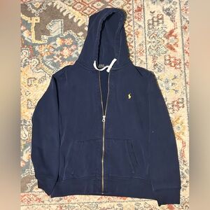 Navy Polo Zip Up Jacket